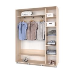 РОЛАНД Шкаф-купе с зеркалом Млечный дуб (450*1700) Р472 в Миассе - miass.mebel24.online | фото 2