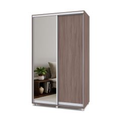 РОЛАНД Шкаф-купе с зеркалом Шимо темный (450*1300) Р432 в Миассе - miass.mebel24.online | фото 2