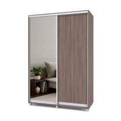 РОЛАНД Шкаф-купе с зеркалом Шимо темный (450*1500) Р452 в Миассе - miass.mebel24.online | фото 2
