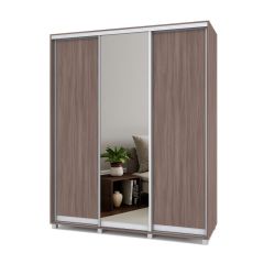 РОЛАНД Шкаф-купе с зеркалом Шимо темный (450*1800) Р482 в Миассе - miass.mebel24.online | фото