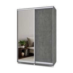 РОЛАНД Шкаф-купе зеркалом Камень темный (600*1500) Р652 в Миассе - miass.mebel24.online | фото