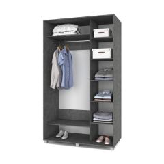 РОЛАНД Шкаф-купе зеркалом Камень темный (600*1500) Р652 в Миассе - miass.mebel24.online | фото 2