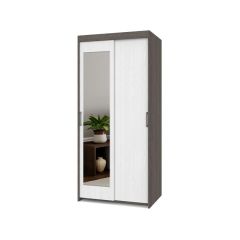 ТОМАС Шкаф-купе с зеркалом Анкор темный/светлый Т22 в Миассе - miass.mebel24.online | фото