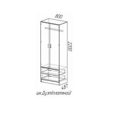 Шкаф платяной Дуэт с ящиками (Ясень шимо темный/светлый) в Миассе - miass.mebel24.online | фото 2