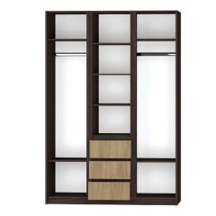 Шкаф распашной Флоренция (Венге/Дуб Крафт Золотой) в Миассе - miass.mebel24.online | фото 2