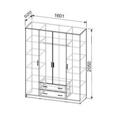 Шкаф ШК 1 (Ясень Анкор светлый) в Миассе - miass.mebel24.online | фото 2