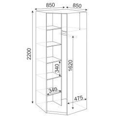 Угловой шкаф Глэдис М21 (ЯШС/Белый) в Миассе - miass.mebel24.online | фото 2