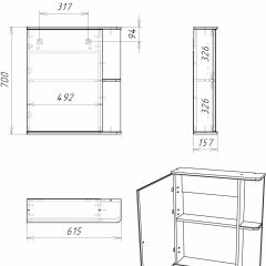 Шкаф-зеркало Норма 1-60 левый АЙСБЕРГ (DA1605HZ) в Миассе - miass.mebel24.online | фото 8