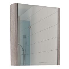 Шкаф-зеркало Quadro 60 Дуб серый левый/правый Домино (DQ1702HZ) в Миассе - miass.mebel24.online | фото
