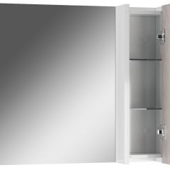 Шкаф-зеркало Uno 80 Дуб серый левый/правый Домино (DU1504HZ) в Миассе - miass.mebel24.online | фото 3