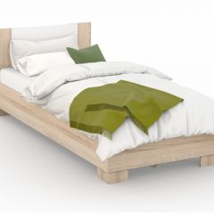 Спальня Аврора Кровать 120 со встроенным основанием под матрас Дуб сонома/Белый в Миассе - miass.mebel24.online | фото