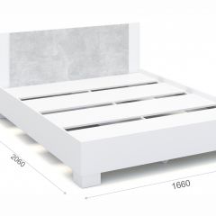 Спальня Аврора Кровать 160 со встроенным основанием под матрас Белый/Ателье светлый в Миассе - miass.mebel24.online | фото 2