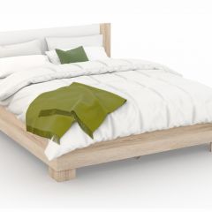 Спальня Аврора Кровать 160 со встроенным основанием под матрас Дуб сонома/Белый в Миассе - miass.mebel24.online | фото 1