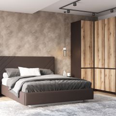 ПРАГА Спальный гарнитур Серия 3 (Дуб Делано/Дуб Венге) в Миассе - miass.mebel24.online | фото 5