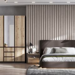 ПРАГА Спальный гарнитур Серия 3 (Дуб Делано/Дуб Венге) в Миассе - miass.mebel24.online | фото 6