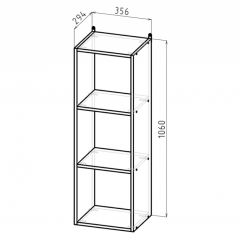 Стеллаж 3 секции (дуб сонома) в Миассе - miass.mebel24.online | фото 2