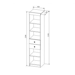 СКАНДИ СД450.1 Стеллаж 450 с ящ в Миассе - miass.mebel24.online | фото 2