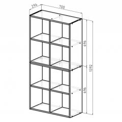 Стеллаж 8 секций (дуб сонома) в Миассе - miass.mebel24.online | фото 2