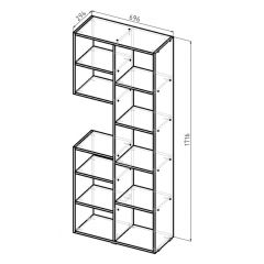 Стеллаж Элемент-2 (дуб сонома) в Миассе - miass.mebel24.online | фото 5