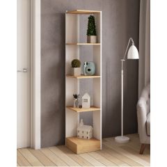 Стеллаж СТМ-1 ЛДСП Белый/ЛДСП Дуб крафт золотой в Миассе - miass.mebel24.online | фото