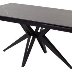 Стол FORIO 160 MATT BLACK MARBLE SOLID CERAMIC / BLACK, ®DISAUR в Миассе - miass.mebel24.online | фото