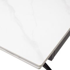 Стол FORIO 160 MATT WHITE MARBLE SOLID CERAMIC / BLACK, ®DISAUR в Миассе - miass.mebel24.online | фото 9