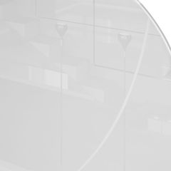 Стол стеклянный Абилин 90 ультра белое стекло / черный / черный матовый в Миассе - miass.mebel24.online | фото 4