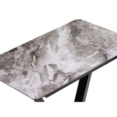 Стол стеклянный Бугун 120(160)х80х77 мрамор серый / черный в Миассе - miass.mebel24.online | фото 5