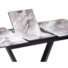 Стол стеклянный Бугун 120(160)х80х77 мрамор серый / черный в Миассе - miass.mebel24.online | фото 6