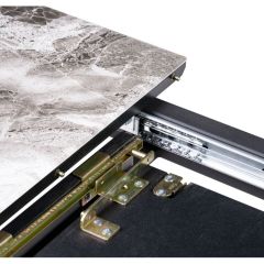 Стол стеклянный Бугун 120(160)х80х77 мрамор серый / черный в Миассе - miass.mebel24.online | фото 7