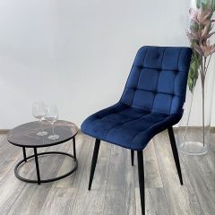 Стул CHIC BLUVEL-86 NAVY BLUE / черный каркас М-City в Миассе - miass.mebel24.online | фото 5