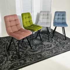 Стул CHILLI SQUARE BLUVEL-03 светло-серый, велюр / черный каркас М-City в Миассе - miass.mebel24.online | фото 5