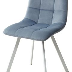 Стул CHILLI SQUARE G108-56 пудровый синий, велюр/ белый каркас М-City в Миассе - miass.mebel24.online | фото