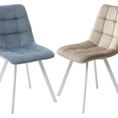 Стул CHILLI SQUARE G108-56 пудровый синий, велюр/ белый каркас М-City в Миассе - miass.mebel24.online | фото 3