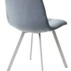 Стул CHILLI SQUARE G108-56 пудровый синий, велюр/ белый каркас М-City в Миассе - miass.mebel24.online | фото 4