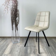 Стул CHILLI SQUARE HK017-02 серо-бежевый, PU/ черный каркас М-City в Миассе - miass.mebel24.online | фото 2