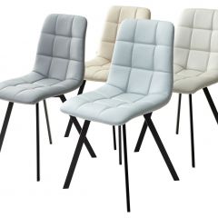 Стул CHILLI SQUARE HK017-03 светло-серый, PU/ черный каркас М-City в Миассе - miass.mebel24.online | фото 2
