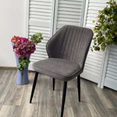 Стул VENA, цвет B28 Темно-серый, велюр / черный каркас М-City в Миассе - miass.mebel24.online | фото 3