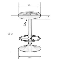 Табурет барный DOBRIN BRUNO LM-5008 (белый) в Миассе - miass.mebel24.online | фото 2