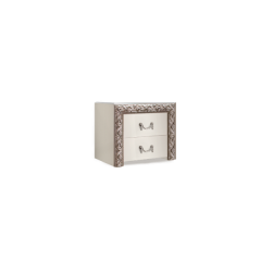 Тумба прикроватная (2 ящика) Тиффани Premium слоновая кость/серебро (ТФТП-2(П) в Миассе - miass.mebel24.online | фото