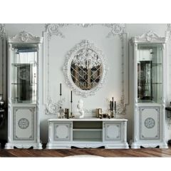 Тумба ТВ (12.301) Грация (белый/серебро) в Миассе - miass.mebel24.online | фото 2