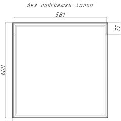 Зеркало Corsica 600х600 black без подсветки Sansa (SB1064Z) в Миассе - miass.mebel24.online | фото 4