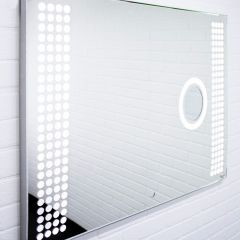 Зеркало Cosmo 100 alum (линза) с подсветкой Sansa (SCL1026Z) в Миассе - miass.mebel24.online | фото 3