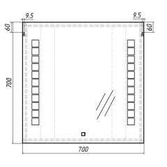 Зеркало Quadro 70 alum с подсветкой Sansa (SQ1016Z) в Миассе - miass.mebel24.online | фото 6