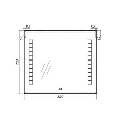 Зеркало Quadro 80 alum с подсветкой Sansa (SQ1017Z) в Миассе - miass.mebel24.online | фото 7