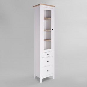 2.08.07.120.14 САГА шкаф с витриной 50 белый/ясень RU в Миассе - miass.mebel24.online | фото