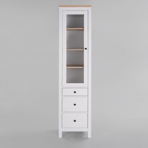 2.08.07.120.14 САГА шкаф с витриной 50 белый/ясень RU в Миассе - miass.mebel24.online | фото 2