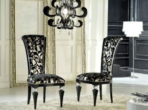 3224/SR Стул, черный с серебром /ткань UPH GENE 3099 СКИДКА 50% в Миассе - miass.mebel24.online | фото