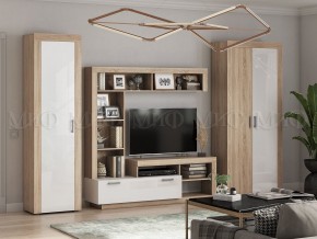 Ангара Шкаф 2-х створчатый (Белый глянец/Сонома) в Миассе - miass.mebel24.online | фото 3