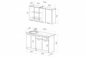 АСАЯ Кухонный гарнитур Медиум 1400 мм в Миассе - miass.mebel24.online | фото 2